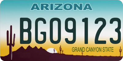 AZ license plate BGO9123
