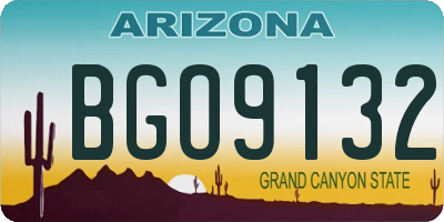 AZ license plate BGO9132