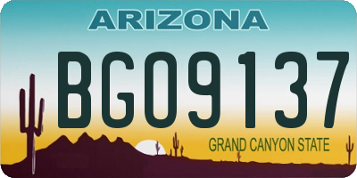 AZ license plate BGO9137