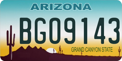 AZ license plate BGO9143