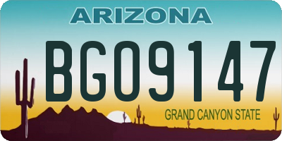 AZ license plate BGO9147