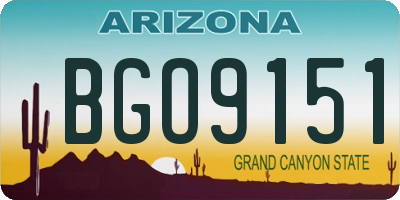AZ license plate BGO9151