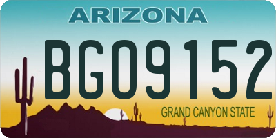 AZ license plate BGO9152