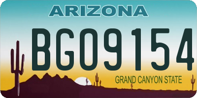 AZ license plate BGO9154