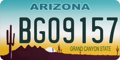 AZ license plate BGO9157
