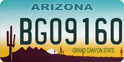 AZ license plate BGO9160
