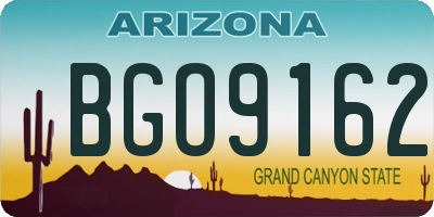 AZ license plate BGO9162