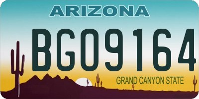 AZ license plate BGO9164