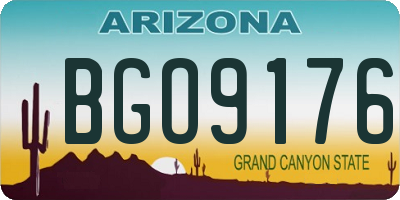 AZ license plate BGO9176