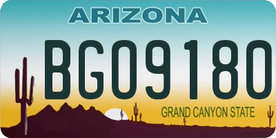 AZ license plate BGO9180
