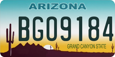 AZ license plate BGO9184