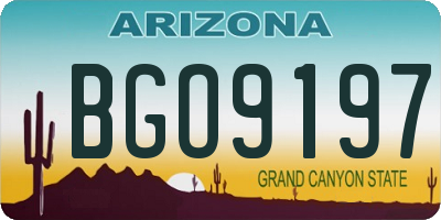 AZ license plate BGO9197
