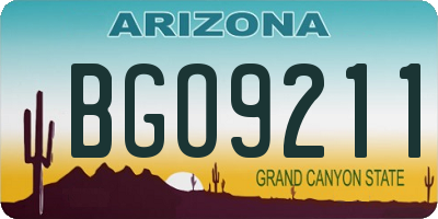 AZ license plate BGO9211