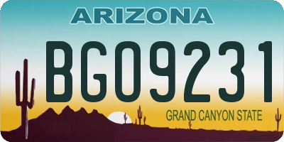 AZ license plate BGO9231