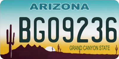 AZ license plate BGO9236