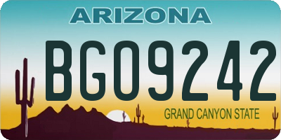 AZ license plate BGO9242