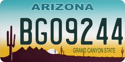 AZ license plate BGO9244