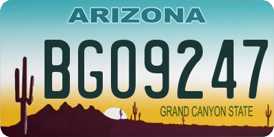 AZ license plate BGO9247