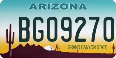 AZ license plate BGO9270