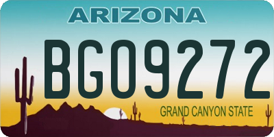 AZ license plate BGO9272