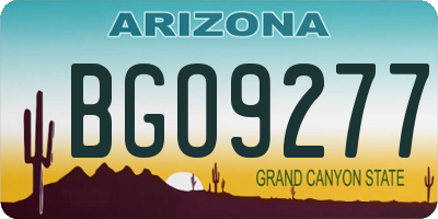 AZ license plate BGO9277