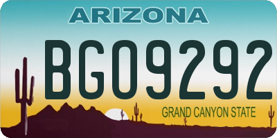 AZ license plate BGO9292