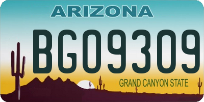 AZ license plate BGO9309