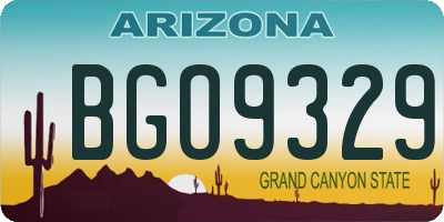 AZ license plate BGO9329