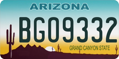 AZ license plate BGO9332