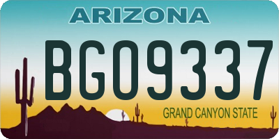 AZ license plate BGO9337
