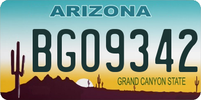 AZ license plate BGO9342