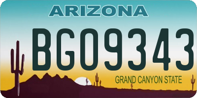 AZ license plate BGO9343