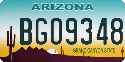 AZ license plate BGO9348