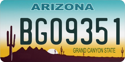 AZ license plate BGO9351