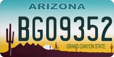 AZ license plate BGO9352