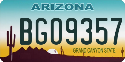 AZ license plate BGO9357
