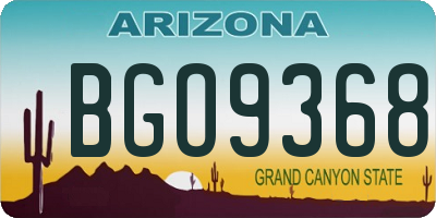 AZ license plate BGO9368