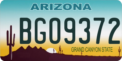 AZ license plate BGO9372