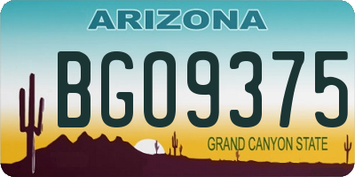 AZ license plate BGO9375