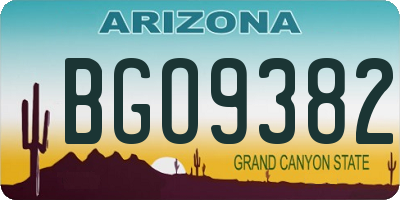 AZ license plate BGO9382