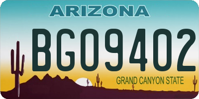 AZ license plate BGO9402