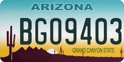 AZ license plate BGO9403