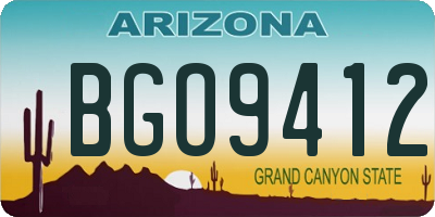 AZ license plate BGO9412