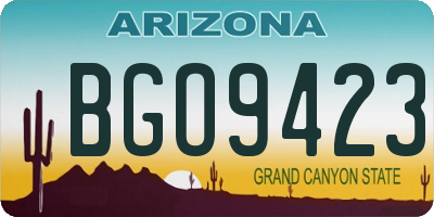 AZ license plate BGO9423