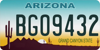 AZ license plate BGO9432