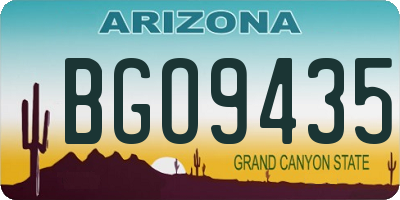 AZ license plate BGO9435