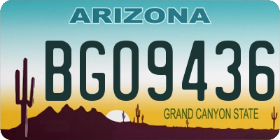 AZ license plate BGO9436