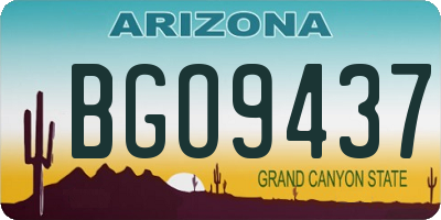AZ license plate BGO9437
