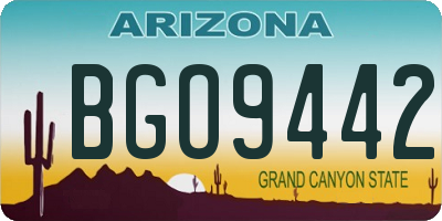 AZ license plate BGO9442