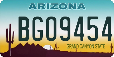 AZ license plate BGO9454